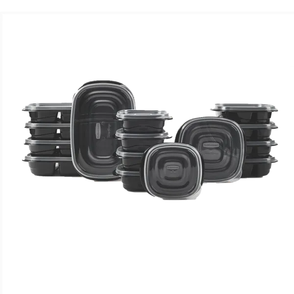 Set de Envases 30 piezas Varios Tamaños Takealongs Rubbermaid Negro